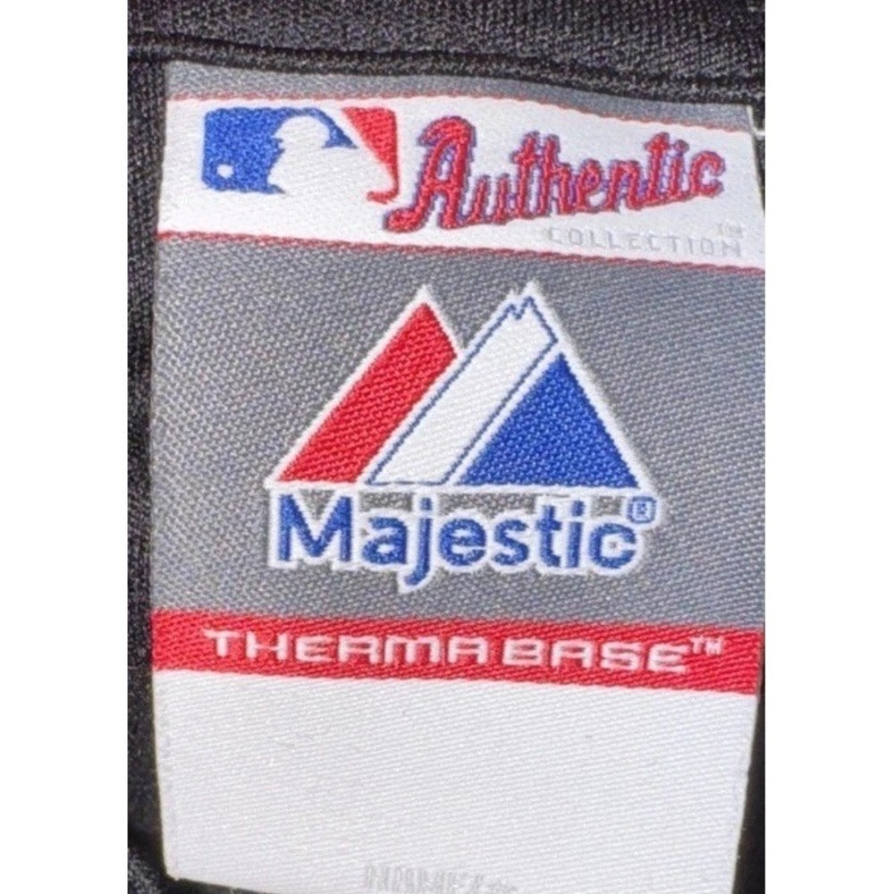 Majestic Baltimore Orioles Black Gray Thermabase MLB Shirt Mens Medium 3/4 Sleev - Picture 3 of 4
